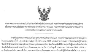 ผลการเสนอชื่อผู้สมควรดำรงตำแหน่งหัวหน้าสำนักงานคณบดี คณะบริหารธุรกิจและอุตสาหกรรมบริการ มหาวิทยาลัยเทคโนโลยีพระจอมเกล้าพระนครเหนือ