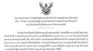 📢 กำหนดการประเมินเข้าสู่ตำแหน่งหัวหน้าสำนักงานคณบดี คณะบริหารธุรกิจ มหาวิทยาลัยเทคโนโลยีพระจอมเกล้าพระนครเหนือ