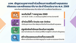 มจพ. เชิญชวนบุคลากรเข้าร่วมโครงการเสริมสร้างคุณธรรม จริยธรรม และหลักธรรมาภิบาล ประจำปีงบประมาณ พ.ศ. 2569