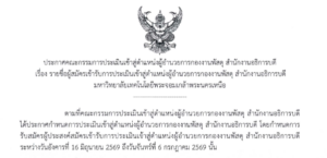 รายชื่อผู้สมัครเข้ารับการประเมินเข้าสู่ตำแหน่งผู้อำนวยการกองงานพัสดุ สำนักงานอธิการบดี มหาวิทยาลัยเทคโนโลยีพระจอมเกล้าพระนครเหนือ