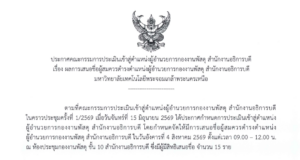 ผลการเสนอชื่อผู้สมควรดำรงตำแหน่งผู้อำนวยการกองงานพัสดุ สำนักงานอธิการบดี มหาวิทยาลัยเทคโนโลยีพระจอมเกล้าพระนครเหนือ